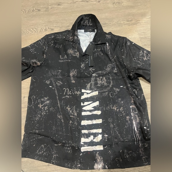 Amiri black satin shirt size L